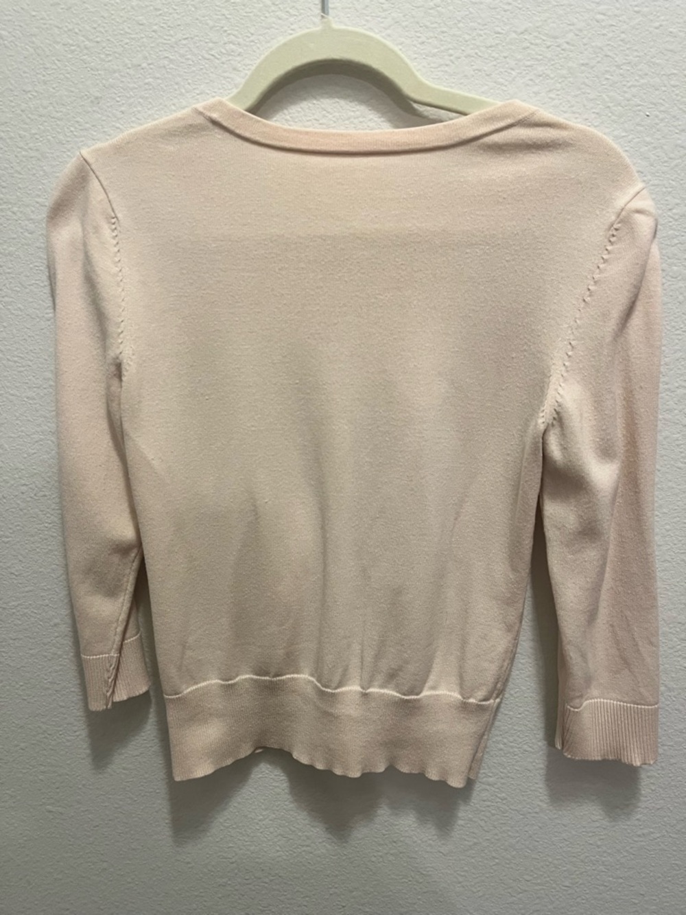 WHBM Ribbed Light Pink Button-Front Cardigan - Picture 3 of 3